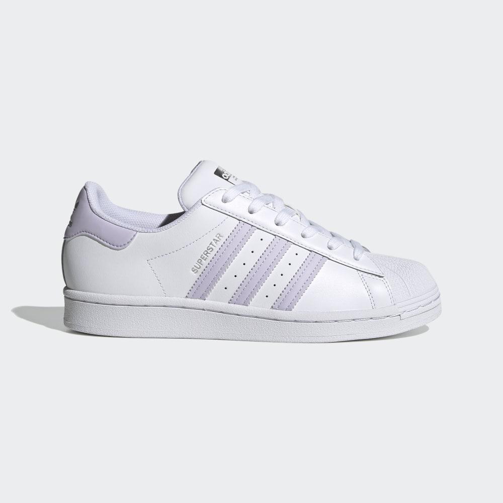 Adidas Superstar Hrvatska - Ženske Originals - Bijele/Ljubičaste/Srebrne Metalne (ZUQSKN924)
